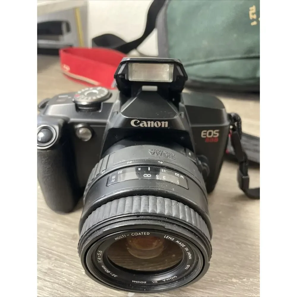 Canon EOS 888 35mm SLR Film Camera Kit w/ Sigma 35-80mm Lens & Lowepro Bag
